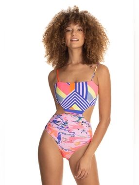 Maaji Merry Go Round Reversible Cut Out One Piece Swimsuit - Women's Small